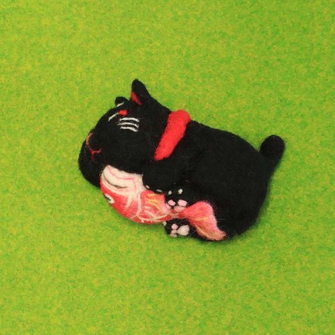 ごろにゃんシリーズ　黒猫　可愛い　縁起物　羊毛フェルト　バリエーション