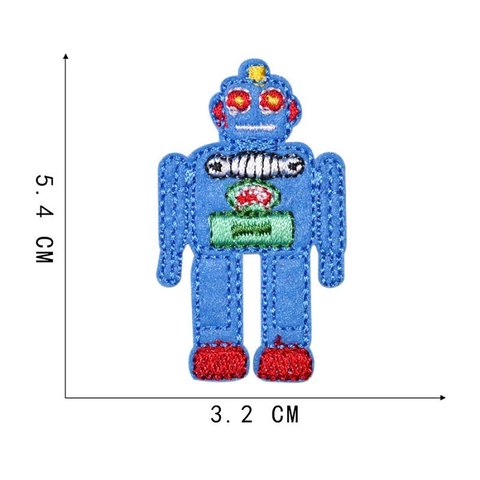 ロボット ワッペン アップリケ アイロン対応 2枚入り