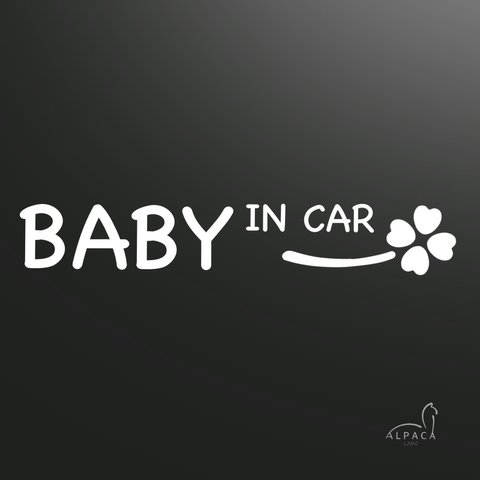 ☆Baby in car「クローバー」【おまけステッカー付】ベビーインカー　オリジナルステッカー　カーサイン