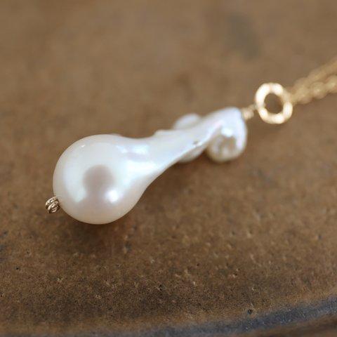  14KGF baroquepearl necklace[kgf3762]