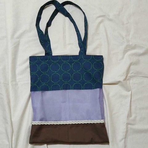 北欧風　切り替えトートバッグ　boyabag