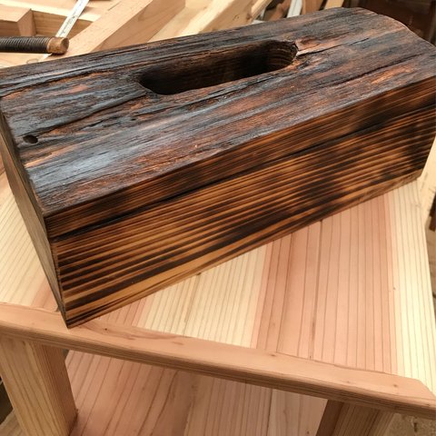 木製・檜・ティッシュケース
