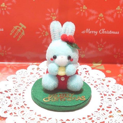 🆕✨🎄Xmas🎅✨カップ入り♪Xmasうさちゃん🐰水色★pon pon Friends★