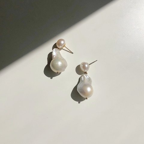 【pierce】【S size】Baroque pearl pierce
