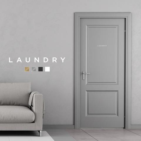 【賃貸OK】LAUNDRY ドアステッカー │ランドリールーム用 選べる4色展開 ミニマルゴシック