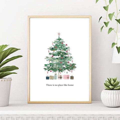 【クリスマスとプレゼント】アートポスター  