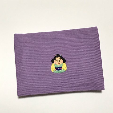 刺繍 ポケットティッシュケース お福どす