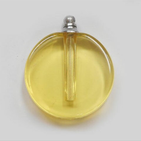 NEW 新 丸型 イエロー 香水 アロマ ペンダント ネックレス ガラス容器 香水瓶 ko-mar2-ye