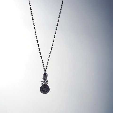 -Coin top- [silver・pyrite] long pendant