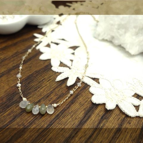 ラブラドライト×レインボームーンストーン　・・Necklace・・