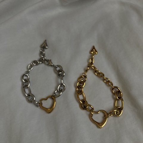 ーopenheart  chain braceletー　サージカルステンレス　チェーンブレスレット　チェーンネックレス　ブレスレット　ハート　ハートモチーフ　チェーン　