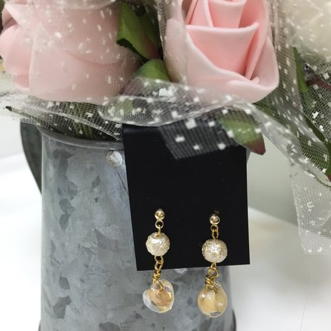 Aurora  ピアス オレンジ  & ピンク