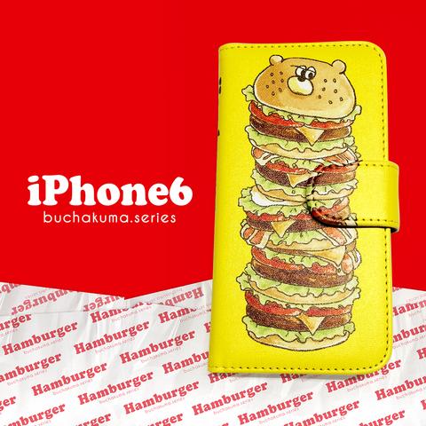 ぶちゃくま。ハンバーガー手帳型iPhoneケース