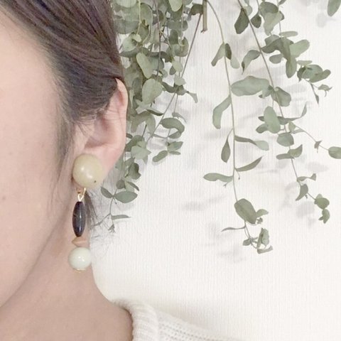 Vintage  Earring☆cookie&cream