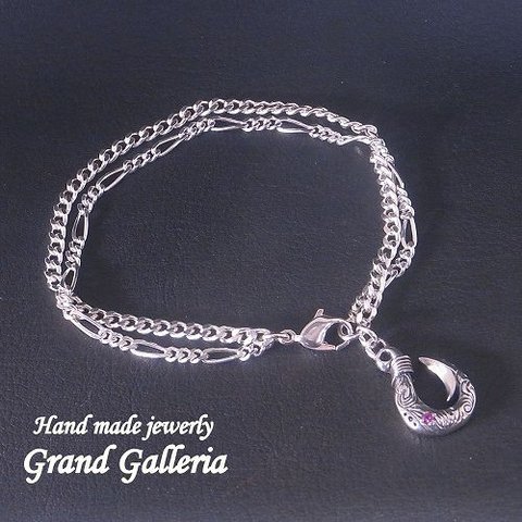 シルバー925 釣り針 ブレスレット ハンドメイド Grand Galleria