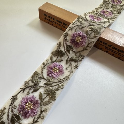 刺繍リボン/チュール/花刺繍