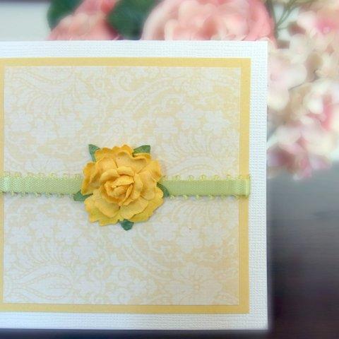 カードと封筒のセット　Square Card and Envelope - Yellow Flower