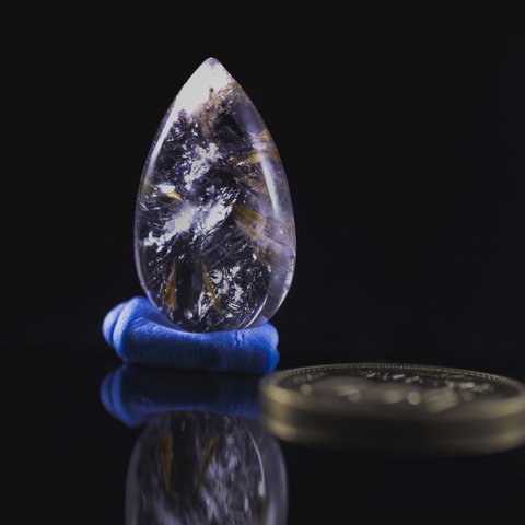 カコクセナイト ◆宝石質◆超透明◆極上品◆穴ある◆虹◆K00258 天然石ペンダントトップ パワーストーンペンダントトップ