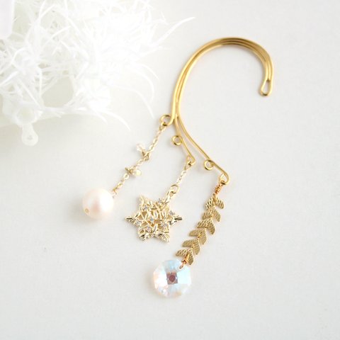 【数量限定】淡雪のイヤーフック ☆ Swarovski Crystal使用 