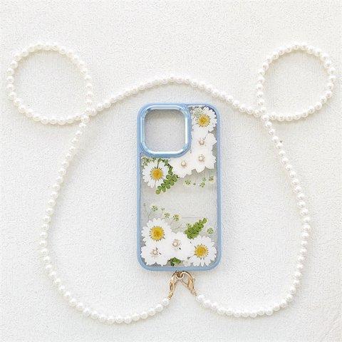 可愛くてお洒落な押し花ケース！スマホショルダー iPhoneケース