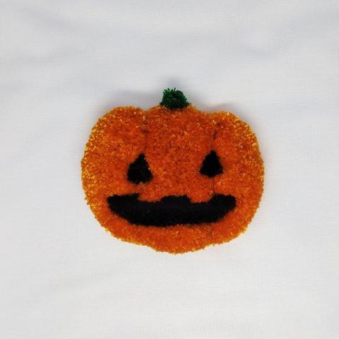 かぼちゃの刺繍ブローチ　ハロウィン　ジャックオランタン