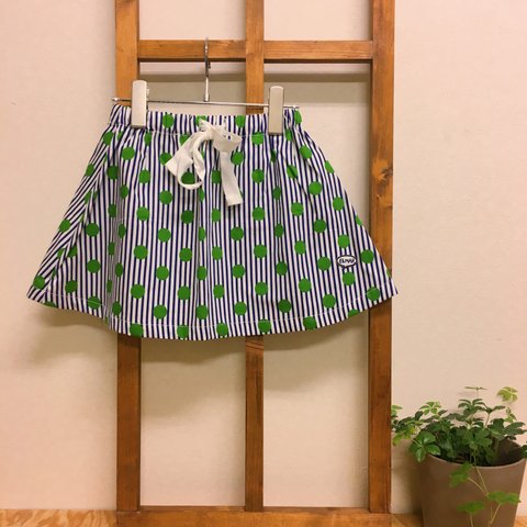 【110サイズ】コットンストライプスカート