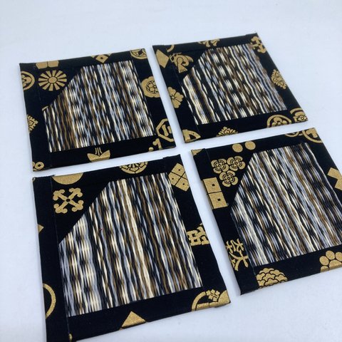 セキスイジオ畳に武将家紋柄のコースター4枚組 R5-68