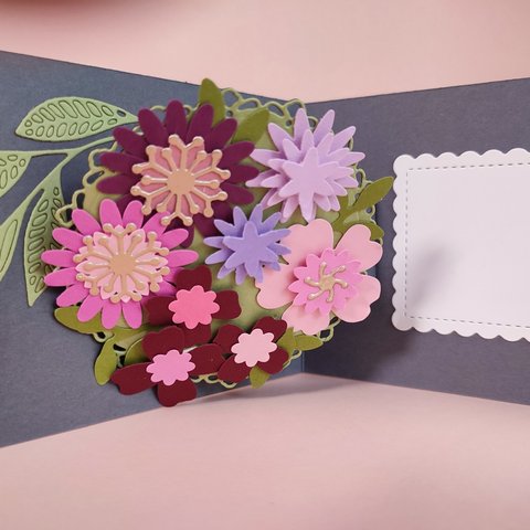 90度 回転するカード　花かんざし　誕生日　結婚　お礼　 多目的カード　バースデーカード　 stampinup  スタンピンアップ rosecraft