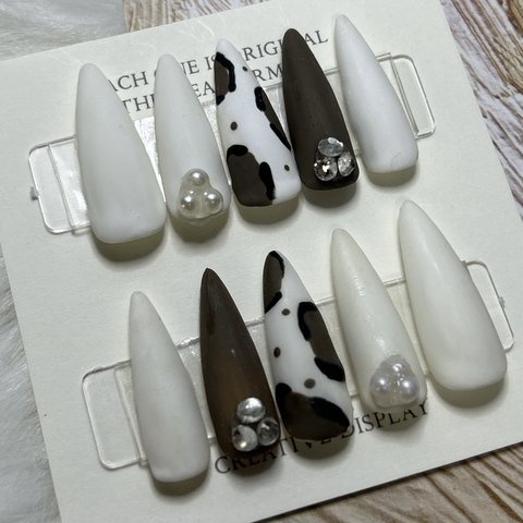 【現品】ネイルチップ/オーダーOK/ハンドメイド/ロングポイント/マットネイル