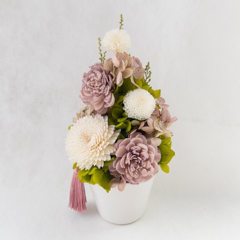仏花　✧くすみピンク✧　プリザーブドフラワー　お供え花　小さめ　メモリアルフラワー