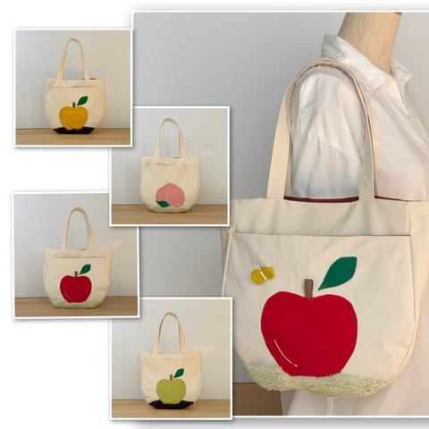 トートバッグ【りんご･青りんご･桃･柚子】