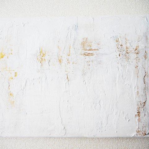 【SOLD】Texture-G//キャンバス アートパネル 絵画 アクリル テクスチャ 白 シンプル おしゃれ モダンアート 金