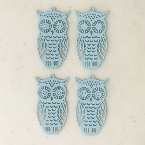 Light Blue Owl Pendant Tops