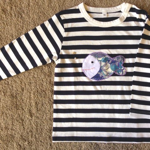 さかなアップリケのTシャツ（子供用）