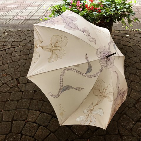 『美人になる傘』（ベージュ）オリジナルデザイン（日本橋小宮商店製）