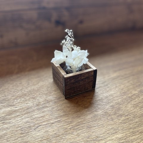 woodcube ボールガラスとドライフラワー