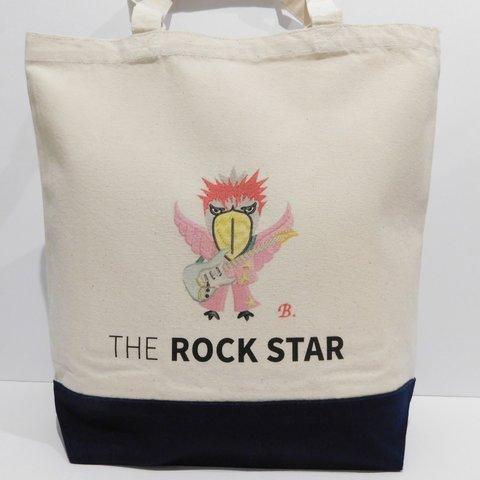 THE　ROCKSTAR　ハシビロコウの刺繍風プリントトートバッグ