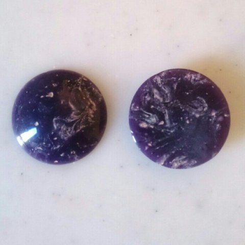 Vintage Purple Marble 29mm Cabochons