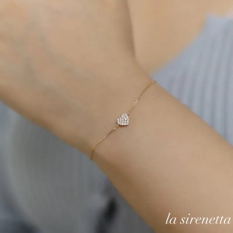 受注製作 ＊ heart pave zirconia bracelet