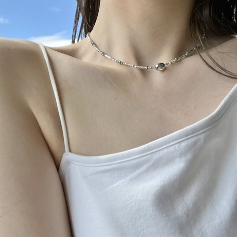 silver beans necklace