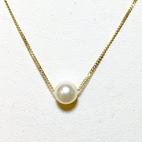 真珠のひと粒ネックレス～K10YG(165)