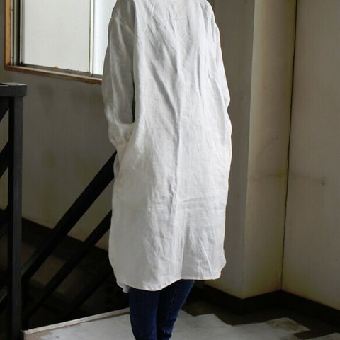 pullover long shirt/丸襟プルシャツ＊french linen100%