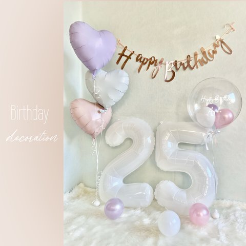 D-15  数字2桁  Birthday decoration  色が選べる♪ハート、スター、クリアバルーン　ヘリウム入り浮かせてお届け