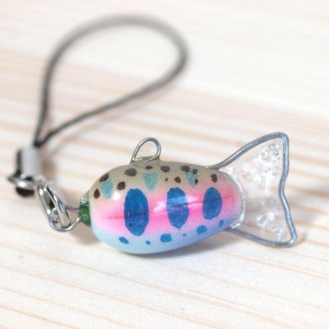 魚の尻尾のアクセサリー/ヒレピンストラップ（ヤマメ）