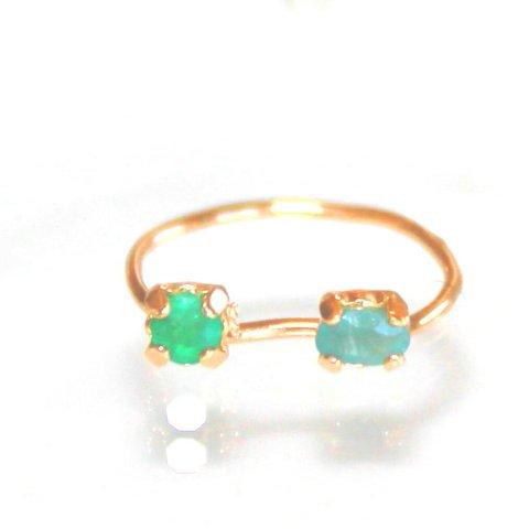 - color - Paraiba Tourmaline & Emerald Ring