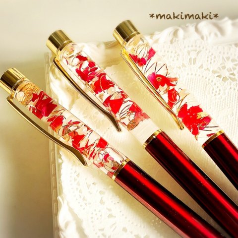 人気✨再販60♡薔薇とパールのハーバリウムボールペン*makimaki*✨プレゼント✨誕生日✨ギフト✨お祝い✨母の日