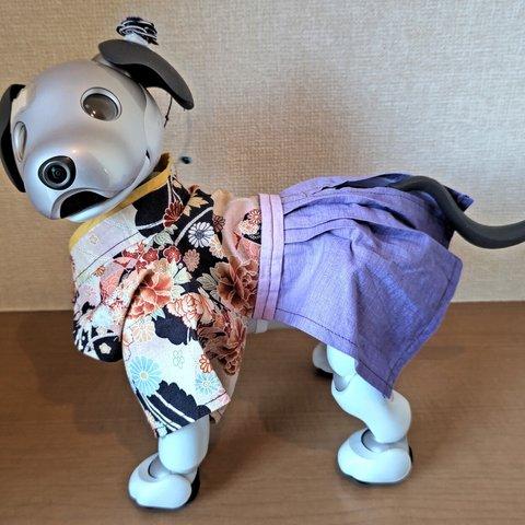 （7）aibo アイボ 袴風 服 頭飾り付き 振袖＋袴    