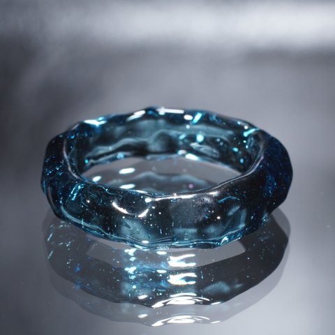 ガラスの氷　Blue Stardust Ring　【YASUDA GLASS】