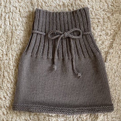 手編みオーバースカート　　　メリノウール使用