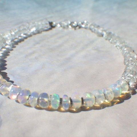 *sv925* Opal＆Crystal Bracelet　プレシャスオパール☆虹